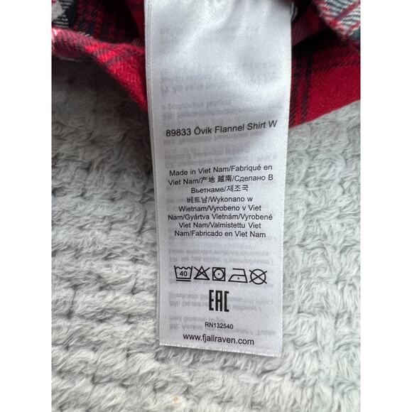 Fjallraven Women's Ovik Flannel Long Sleeve Shirt Deep Red Size X-Small Outdoor - Picture 14 of 16